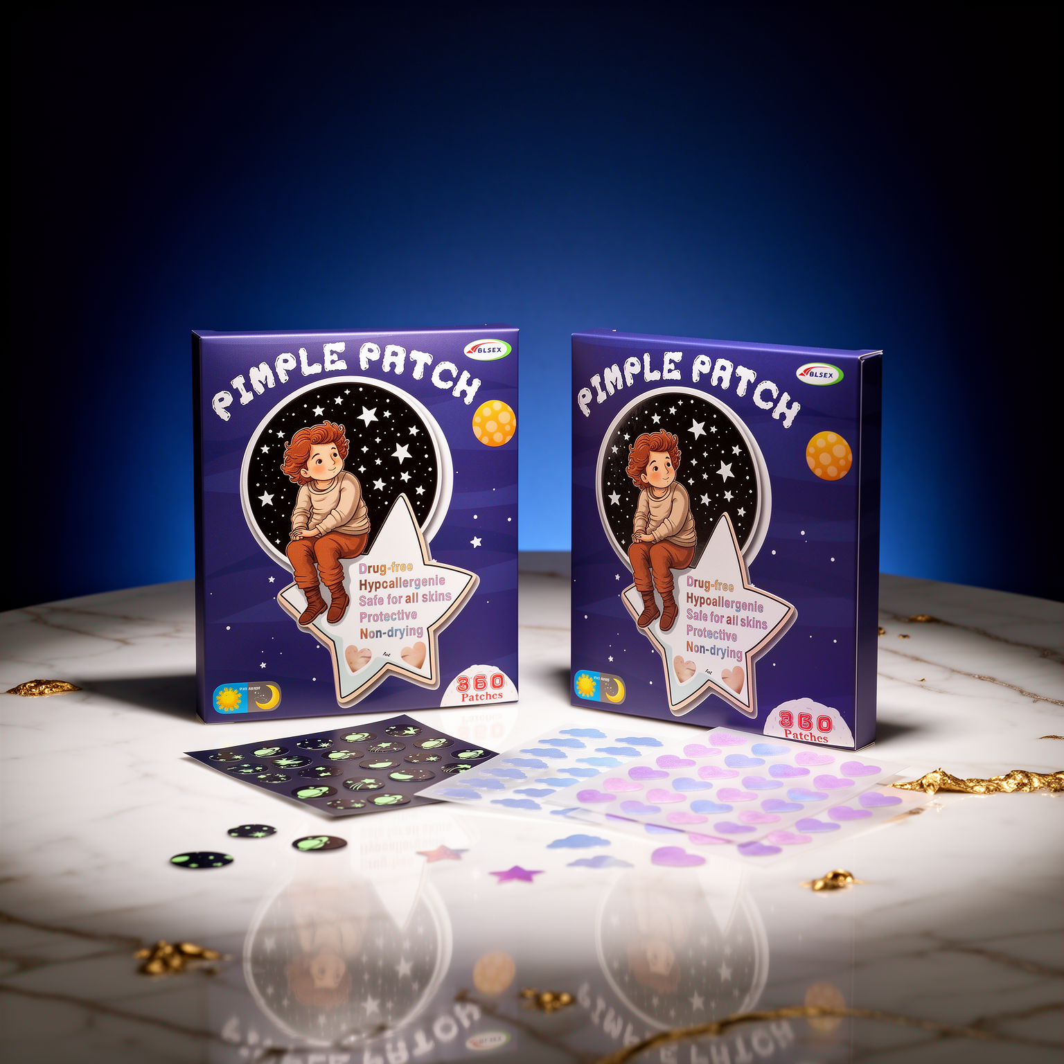 Colorful Star Acne Patches – 360 Hydrocolloid Pimple Stickers