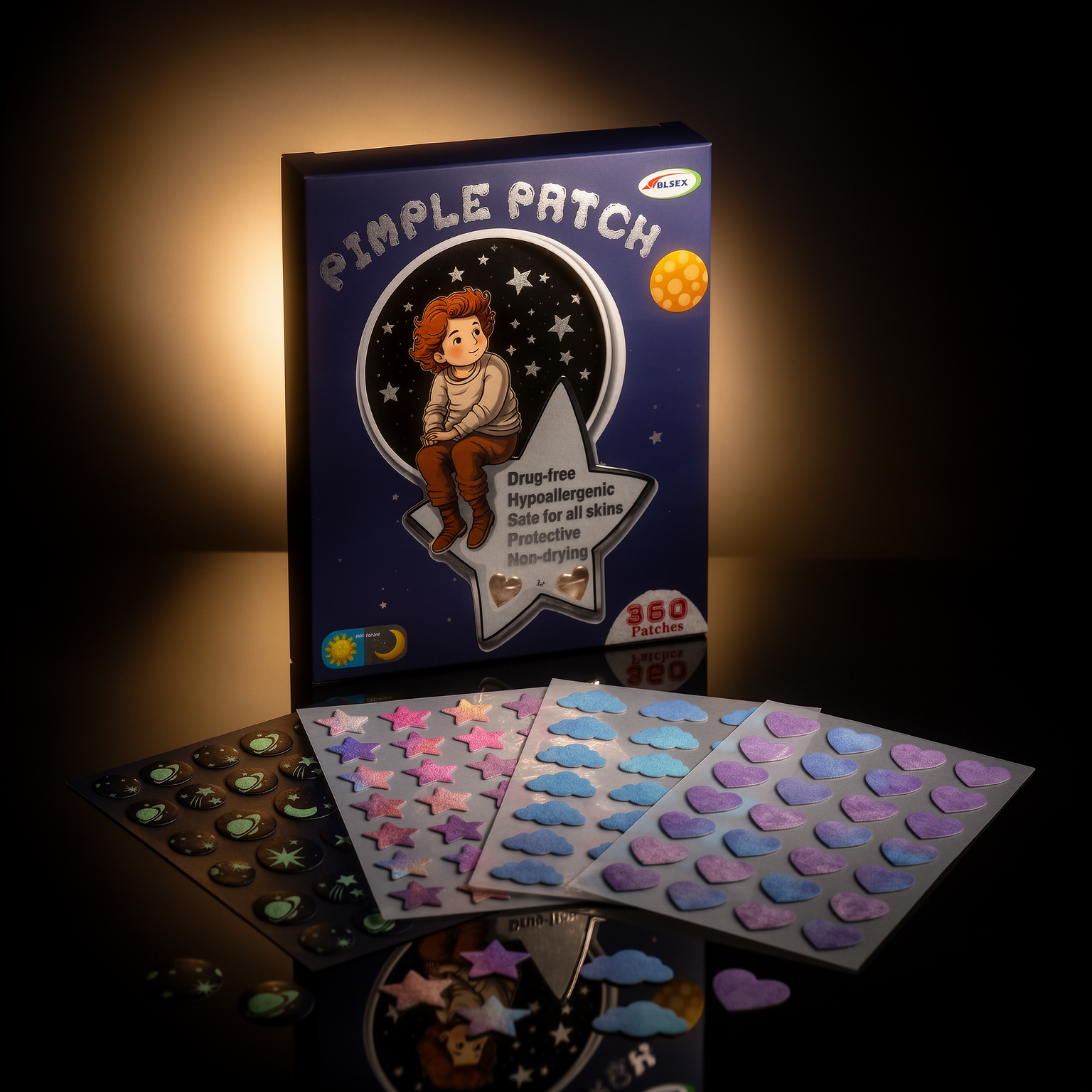 Colorful Star Acne Patches – 360 Hydrocolloid Pimple Stickers