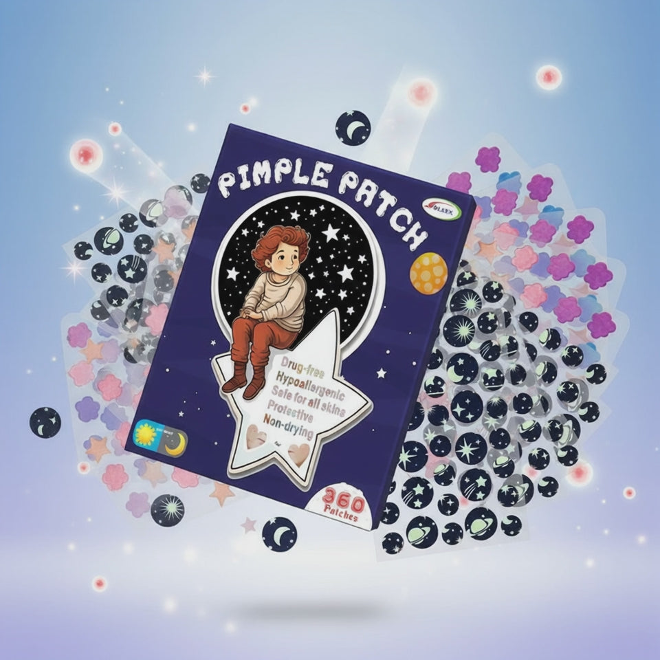 Colorful Star Acne Patches – 360 Hydrocolloid Pimple Stickers